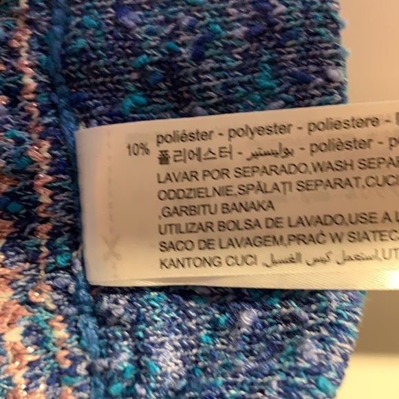 NWT. Zara Blue Metallic Thread Shorts Size S, L. - Picture 7 of 9